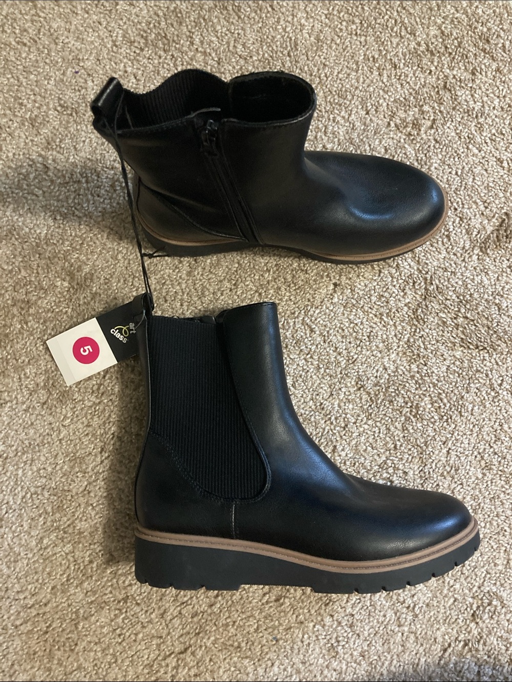 NWT art class Black Chelsea Ankle Boots with Side Zip